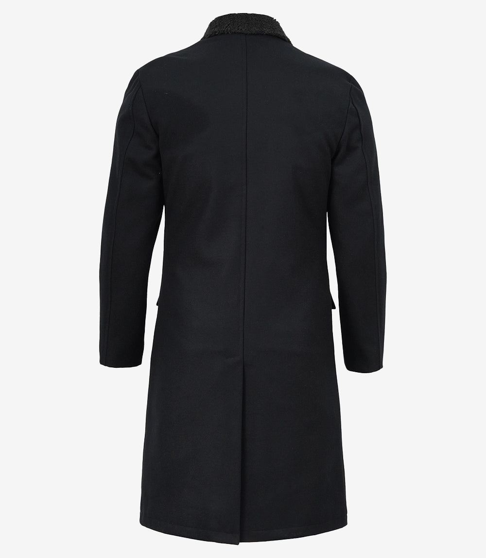 Shelby Men's 1920's Gangster Classic Black Coat - Wool Overcoat