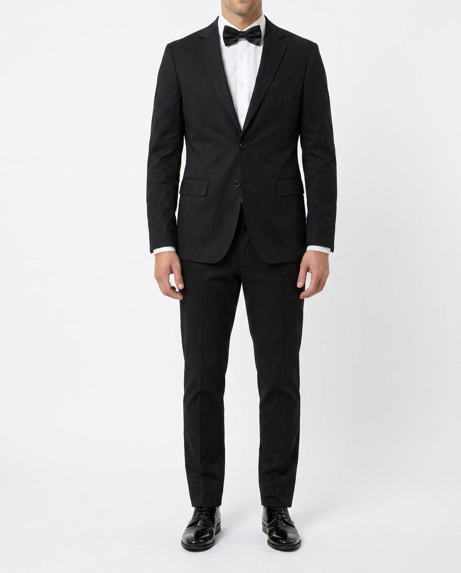 Men's Two Piece Black Tuxedo Jacket — Notch Lapel