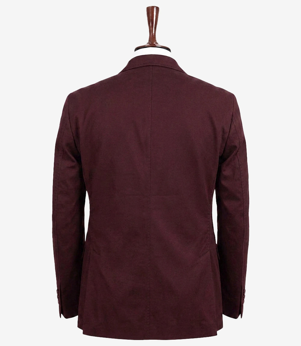 Men's Two Piece Burgundy Tuxedo Jacket — Notch Lapel
