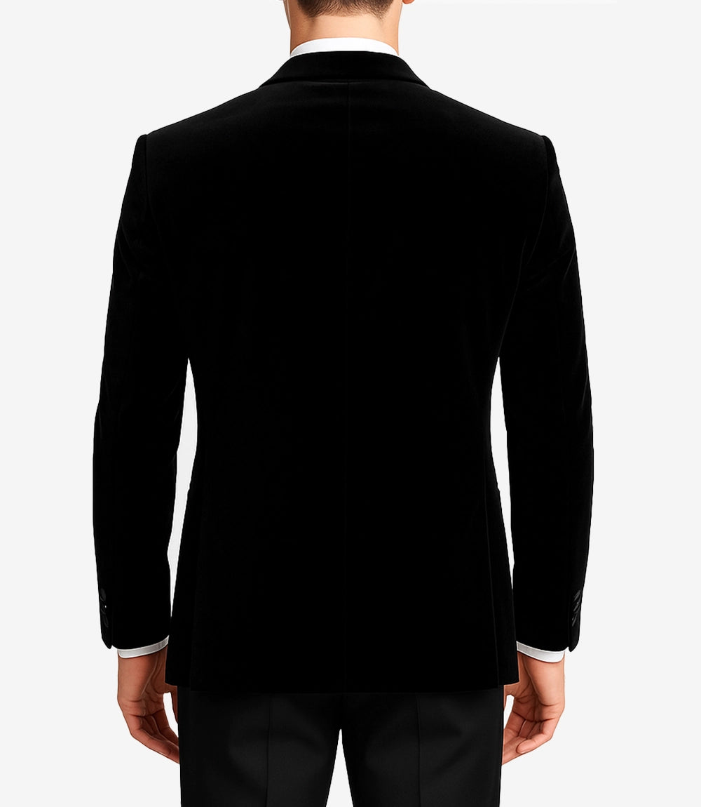 Men's Premium Black Velvet Tuxedo with Peak Lapel