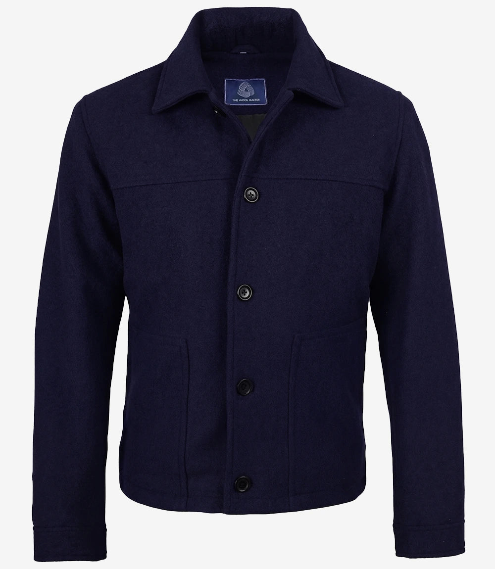 Kevin's Men's Paul Blue Wool Button up Jacket - Blue - view 3