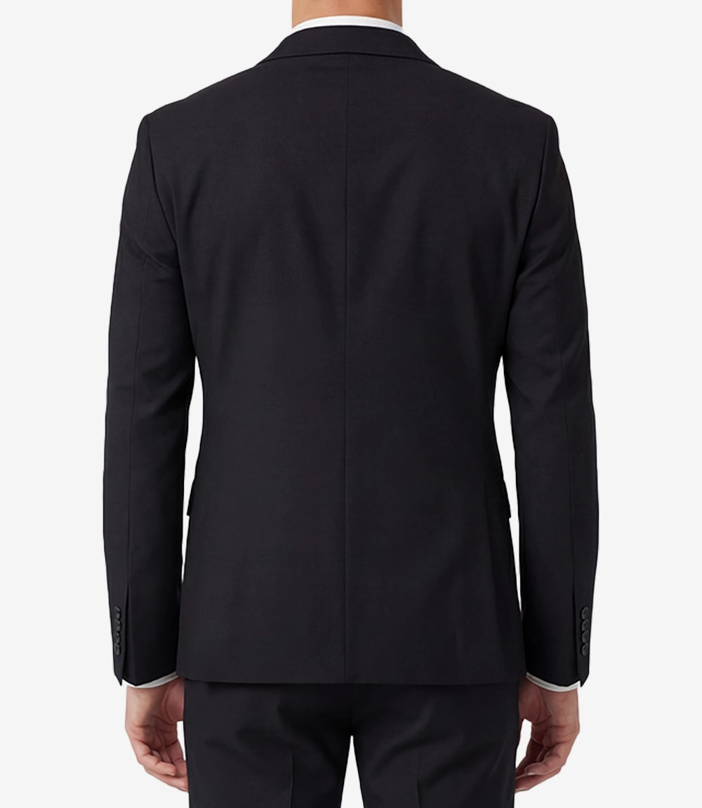 Men's Black Double-Breasted Peak Lapel Two Piece Suit
