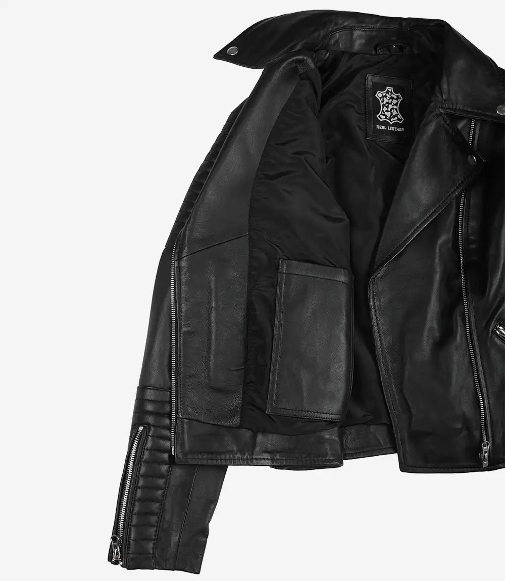 Women's Finest Black Biker Style Leather Jacket