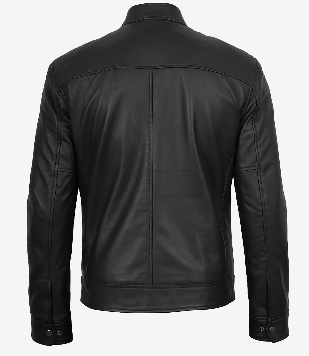 Men's Bickford Black Leather Jacket – Real Lambskin