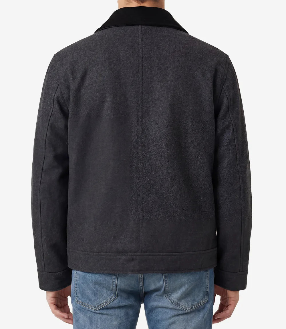 Men's Utility Charcoal Grey Wool Jacket