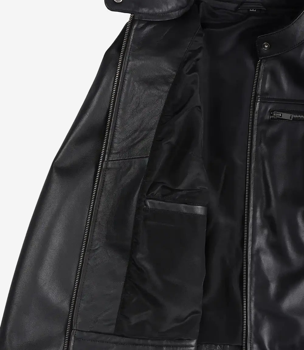 Men's Bickford Black Leather Jacket – Real Lambskin