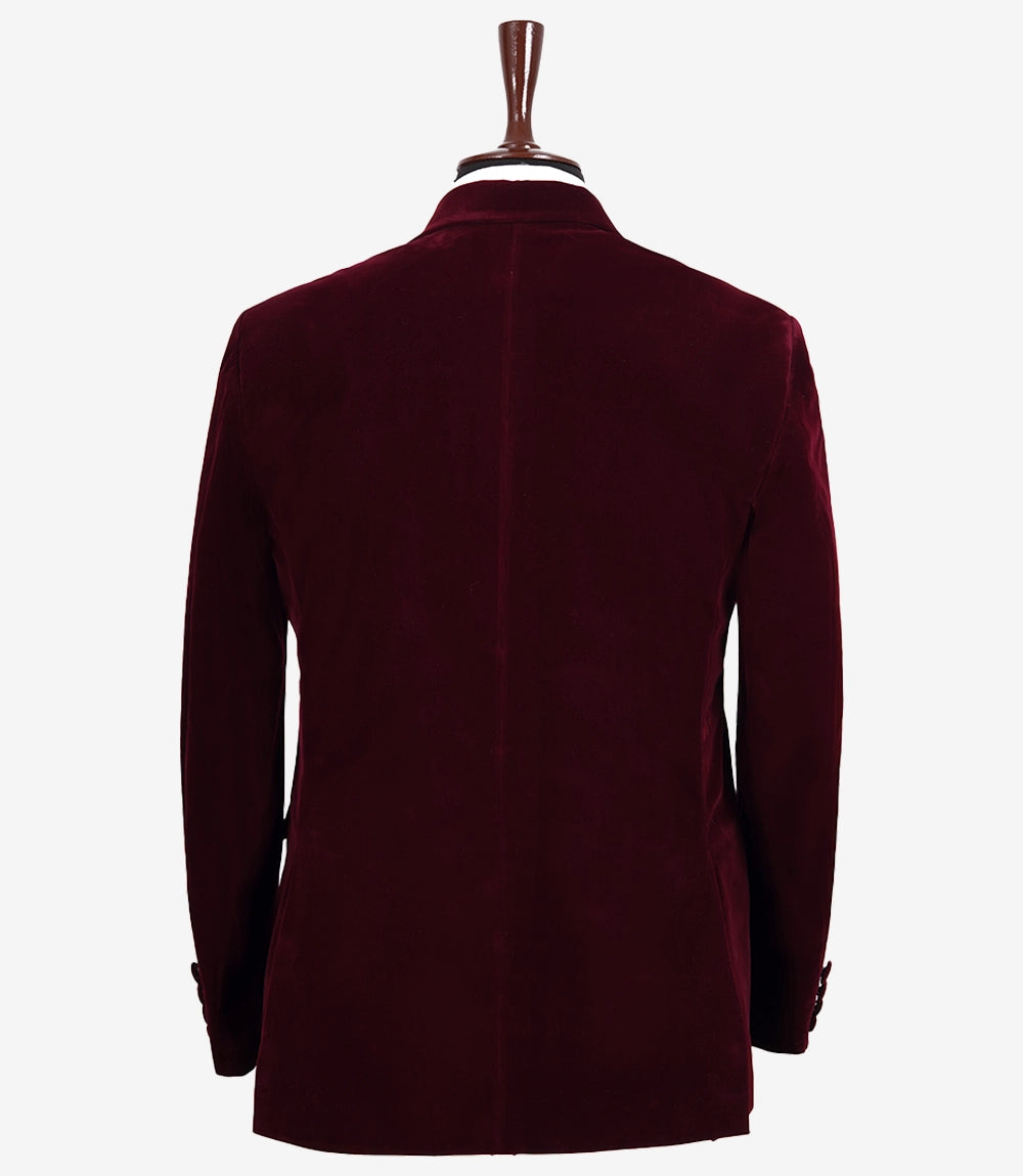 Mens 2 Piece Maroon Velvet Tuxedo - Wedding Tux
