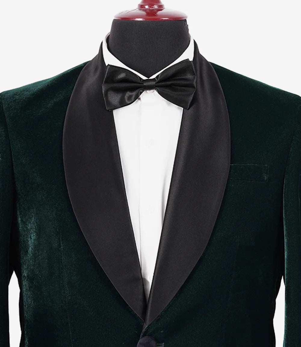 Men's Shawl Lapel Green Velvet Tuxedo