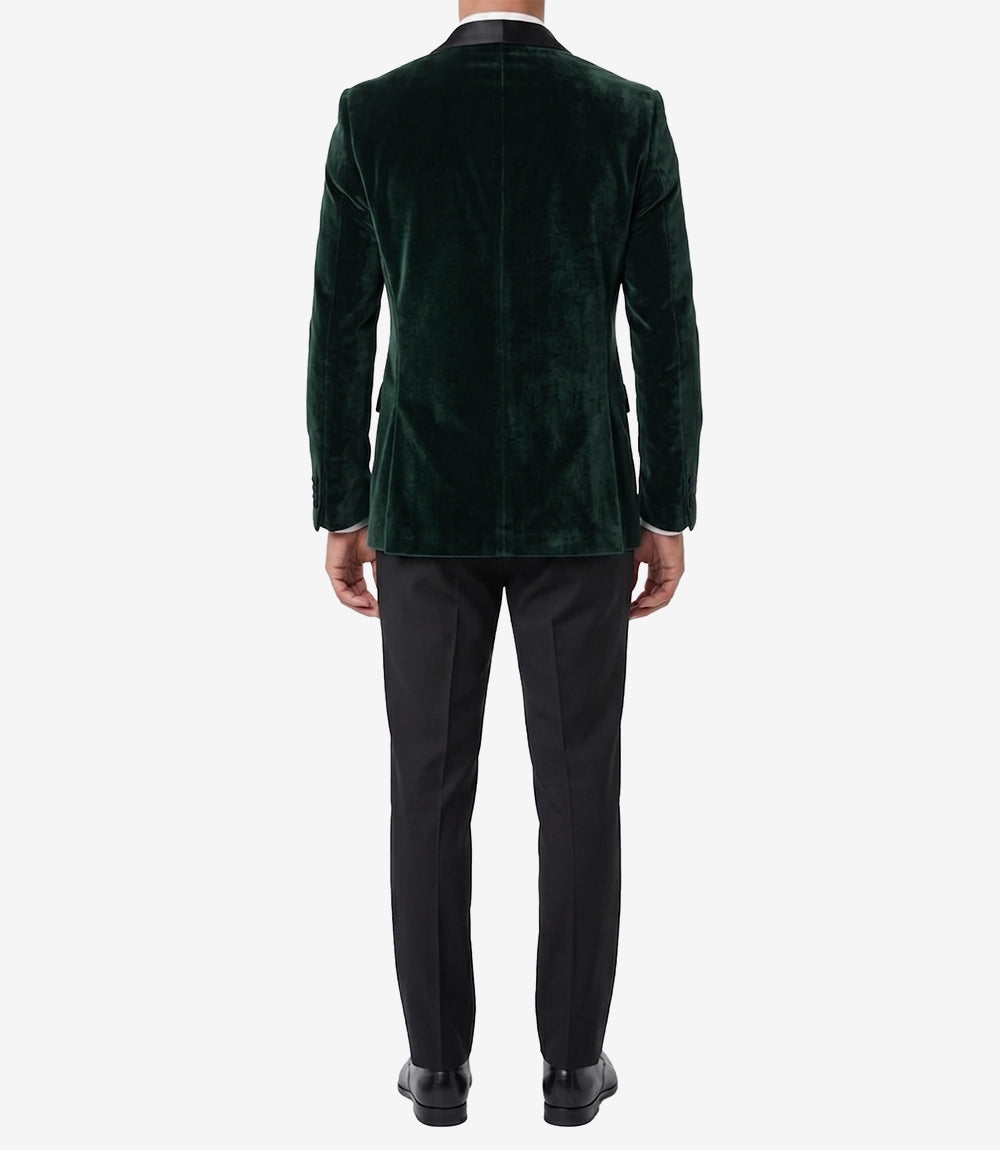 Men's Shawl Lapel Green Velvet Tuxedo