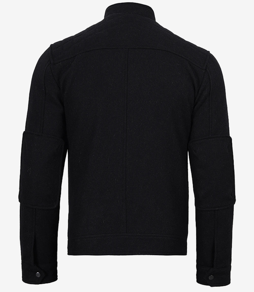 Men's Black Wool Café Racer Jacket