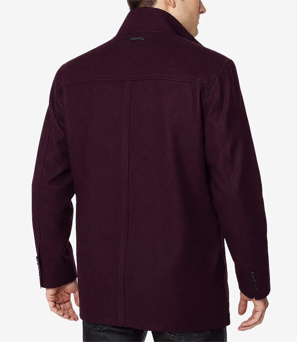 Rafferty Men’s Burgundy Wool Car Coat – Modern Fit