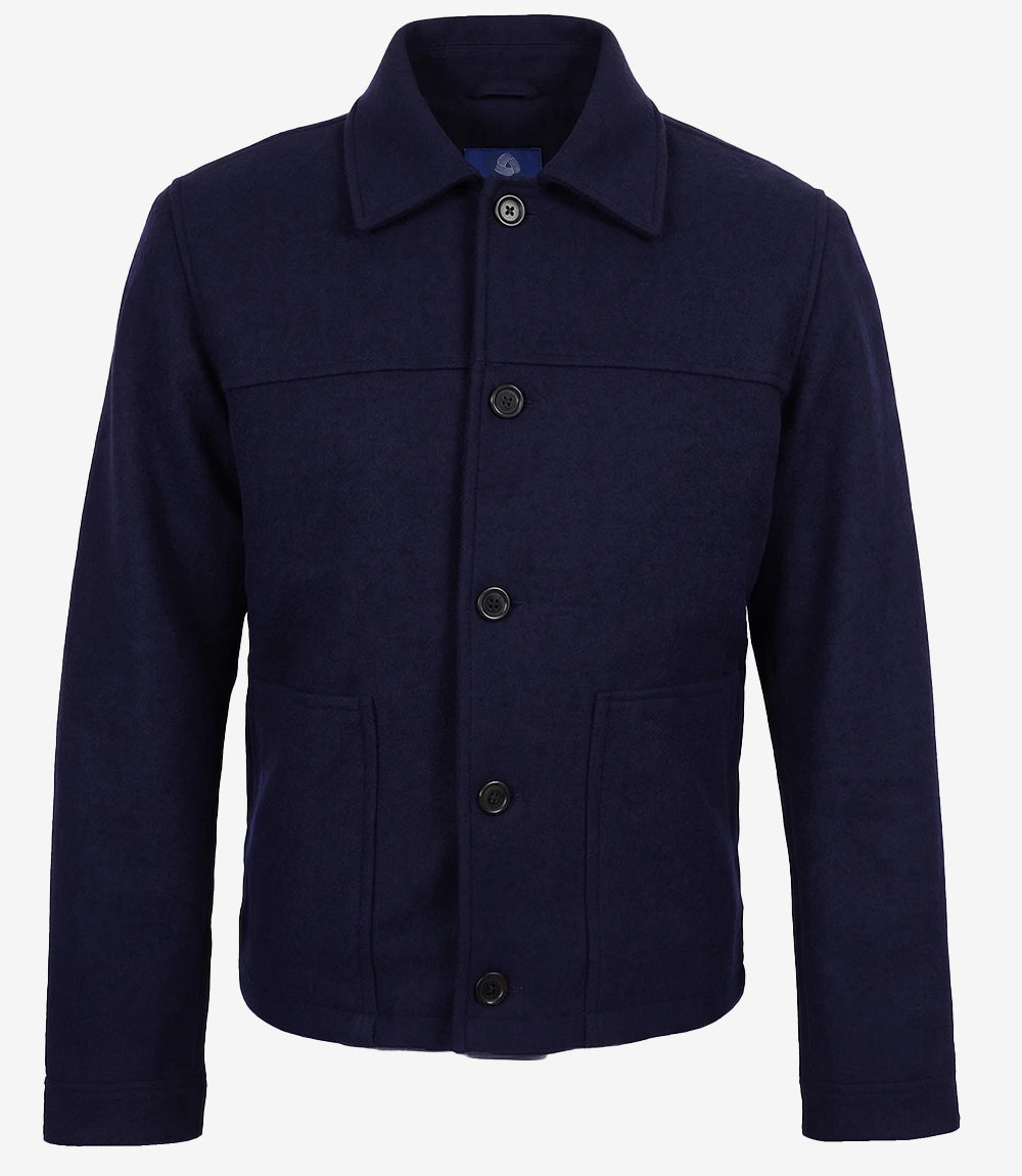 Kevin's Men's Paul Blue Wool Button up Jacket - Blue - view 4