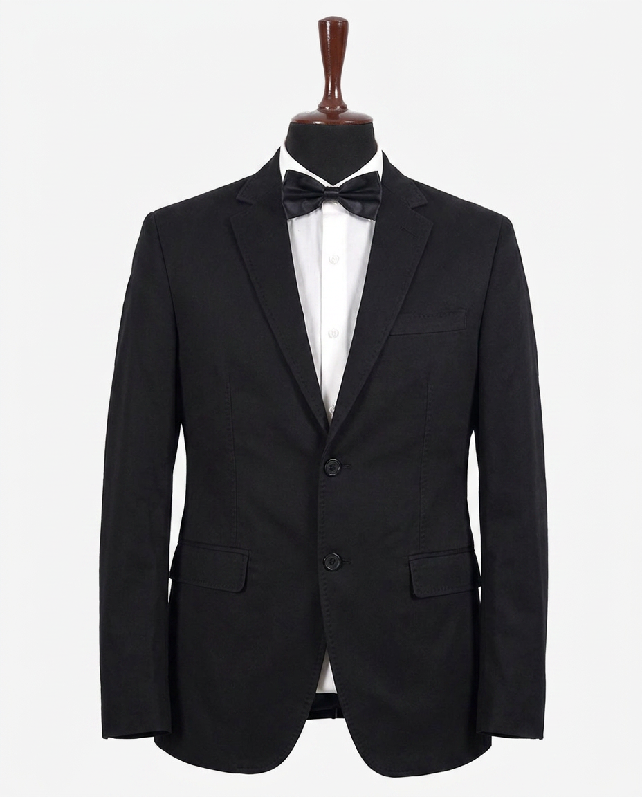 Men's Two Piece Black Tuxedo Jacket — Notch Lapel