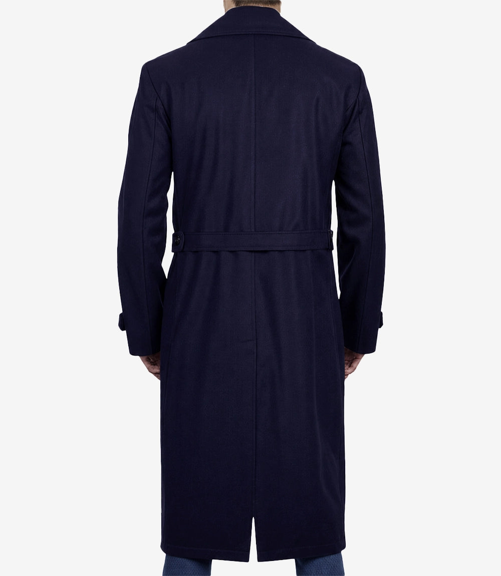 Kenney Men’s Double-Breasted Paul Blue Wool Coat - Blue - view 3