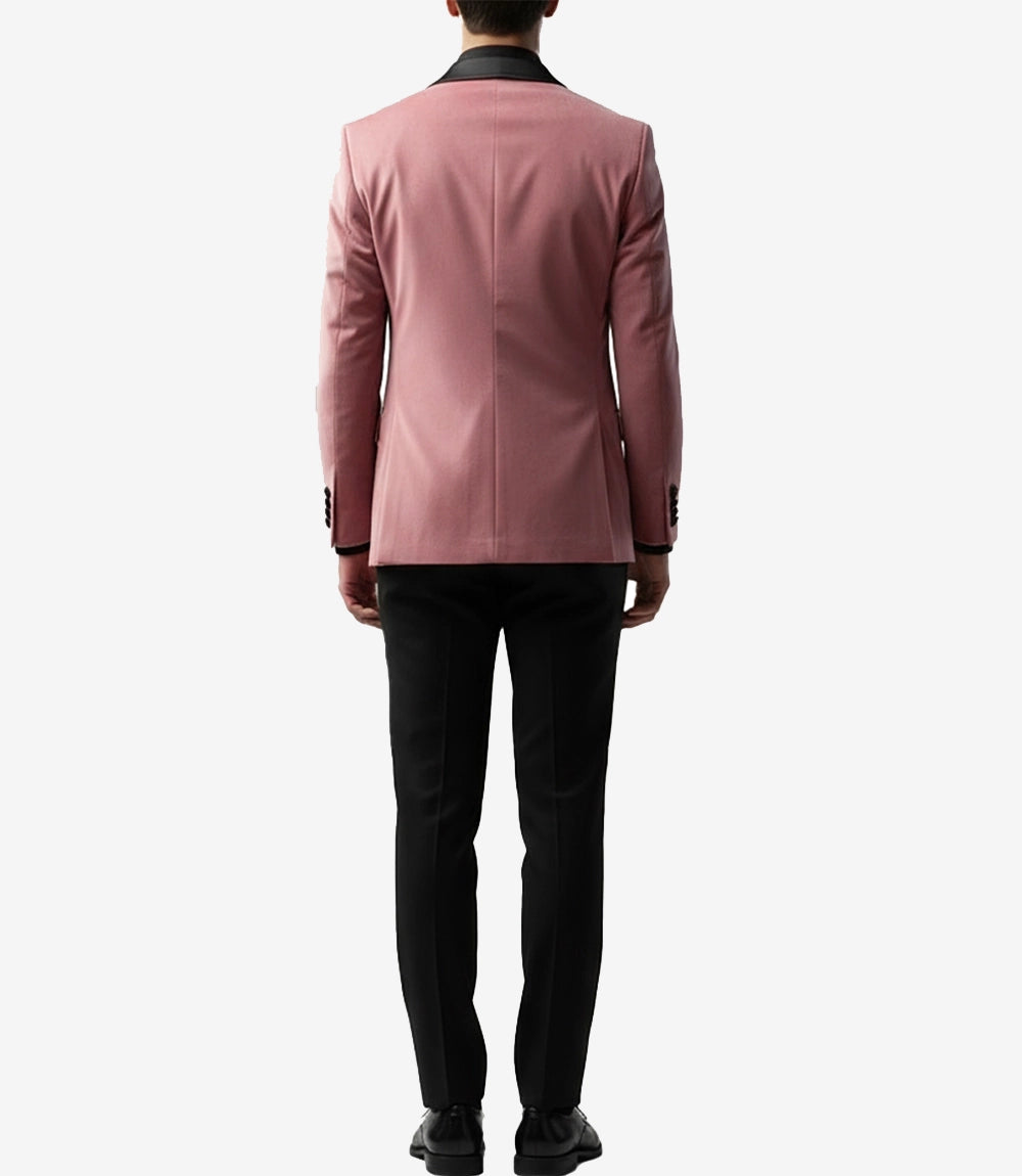 Mens Peak Lapel Dusty Pink Velvet Tuxedo