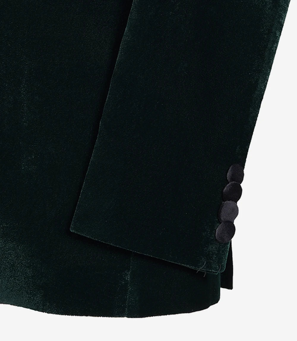 Men's Shawl Lapel Green Velvet Tuxedo