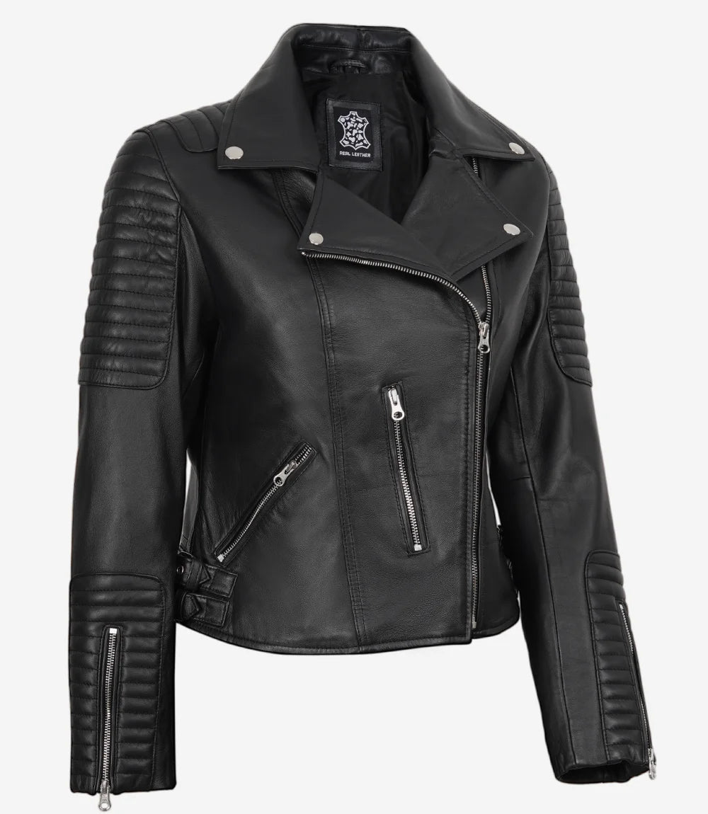Women's Finest Black Biker Style Leather Jacket