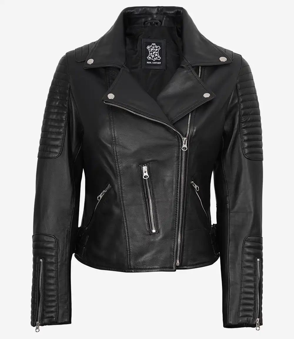 Women's Finest Black Biker Style Leather Jacket